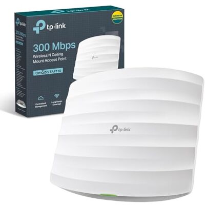 TP-LINK EAP110 N300 Access Point, Wireless Access Points, Support Passive PoE,Vlan, Direct Current, Omada Mesh, Easily Mount to Wall or Ceiling, Cloud centralized management, Free Controller Software TP-LINK EAP110 N300 Access Point, Wireless Access Points, Support Passive PoE,Vlan, Direct Current, Omada Mesh, Easily Mount to Wall or Ceiling, Cloud centralized management, Free Controller Software