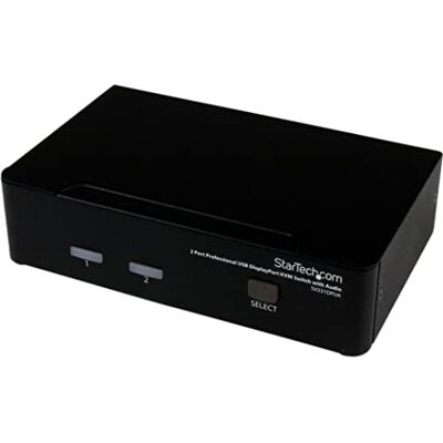 StarTech .com 2 Port DisplayPort KVM Switch 2560x1600 @60Hz Dual Port DP USB, Keyboard, Video, Mouse Switch Box w/ Audio for Computers and Monitors (SV231DPUA) StarTech .com 2 Port DisplayPort KVM Switch 2560x1600 @60Hz Dual Port DP USB, Keyboard, Video, Mouse Switch Box w/ Audio for Computers and Monitors (SV231DPUA)