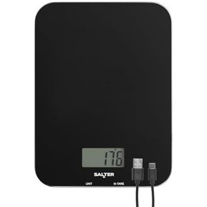 Salter SA00597FEU12 Rechargeable Kitchen Scale – Digital Food Weighing Scales for Cooking & Baking, Tare/Zero Function, USB Charging Cable Included, Measures Liquids/Fluids, Slim Design, 5kg Capacity Salter SA00597FEU12 Rechargeable Kitchen Scale – Digital Food Weighing Scales for Cooking & Baking, Tare/Zero Function, USB Charging Cable Included, Measures Liquids/Fluids, Slim Design, 5kg Capacity