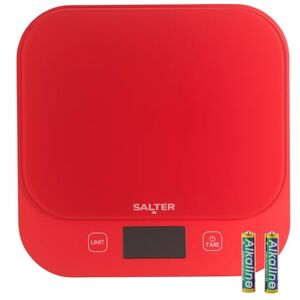 Salter British Bakes Digital Kitchen Scale – 10kg Capacity Baking Scale, Measure Liquids, Waterproof & Washable, Add & Weigh Tare Function, Tempered Glass Platform, 1g Precision, Backlit Display, Red Salter British Bakes Digital Kitchen Scale – 10kg Capacity Baking Scale, Measure Liquids, Waterproof & Washable, Add & Weigh Tare Function, Tempered Glass Platform, 1g Precision, Backlit Display, Red