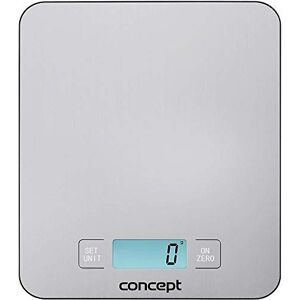 Concept Hausgeräte SINFONIA VK5710 Kitchen Scales with Time Display/Timer/Load Capacity up to 15 kg/LCD Display/Also for Wall Mounting/Stainless Steel/Stainless Steel Concept Hausgeräte SINFONIA VK5710 Kitchen Scales with Time Display/Timer/Load Capacity up to 15 kg/LCD Display/Also for Wall Mounting/Stainless Steel/Stainless Steel