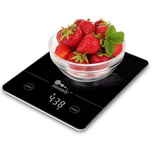 himaly Digital Kitchen Scales Food Scale with Tempered Glass Platform,Electronic Cooking Scale with LCD Display, Multifunction Weighing Scale for Baking, Tare Function, 5kg/11LB himaly Digital Kitchen Scales Food Scale with Tempered Glass Platform,Electronic Cooking Scale with LCD Display, Multifunction Weighing Scale for Baking, Tare Function, 5kg/11LB