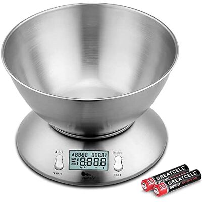 HIMALY - Digital Kitchen Scale - Removable Bowl - Stainless Steel HIMALY - Digital Kitchen Scale - Removable Bowl - Stainless Steel