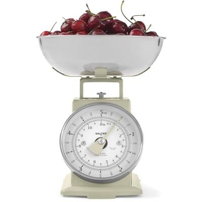 Salter Timeless Mechanical Kitchen Scale – Baking Scale with 5 kg Capacity, 1 Litre Dishwasher Safe Bowl, Analogue Food Scale, Classic Design, Easy Read Large Dial, 22cm Height, Cream Salter Timeless Mechanical Kitchen Scale – Baking Scale with 5 kg Capacity, 1 Litre Dishwasher Safe Bowl, Analogue Food Scale, Classic Design, Easy Read Large Dial, 22cm Height, Cream