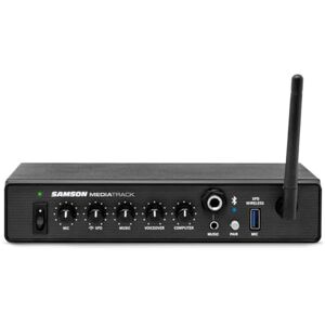 Samson MediaTrack 4 Channel Mixer and USB Audio Interface with Bluetooth, Voiceover-Ducking, XLR/Line Inputs and Stereo/Mono Output for Studio, Streaming and Installations Samson MediaTrack 4 Channel Mixer and USB Audio Interface with Bluetooth, Voiceover-Ducking, XLR/Line Inputs and Stereo/Mono Output for Studio, Streaming and Installations