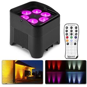 beamz BBP96S LED Battery Par Uplighter with Wireless DMX - 6x 12W RGBAW-UV Wall Wash LIght Effect