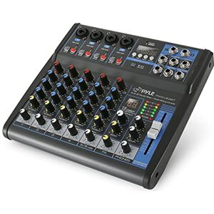 Pyle Professional Audio Mixer Sound Board Console Desk System Interface with 6 Channel, USB, Bluetooth, Digital MP3 Computer Input, 48V Phantom Power, Stereo DJ Streaming & FX16 Bit DSP Pyle Professional Audio Mixer Sound Board Console Desk System Interface with 6 Channel, USB, Bluetooth, Digital MP3 Computer Input, 48V Phantom Power, Stereo DJ Streaming & FX16 Bit DSP