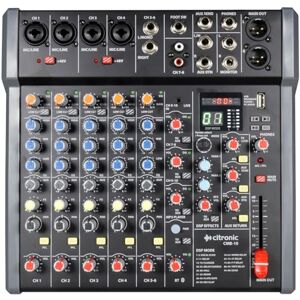 Citronic CMB-Series Compact 4-Channel Audio Mixer with 99-Preset DSP Effects, USB Audio Interface, Bluetooth Streaming, and PC Connectivity for Live Sound and Studio Recording Citronic CMB-Series Compact 4-Channel Audio Mixer with 99-Preset DSP Effects, USB Audio Interface, Bluetooth Streaming, and PC Connectivity for Live Sound and Studio Recording