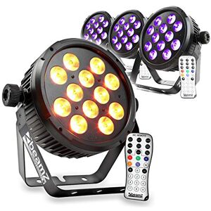 beamz BT300 High Powered Flat Par LED Lights (set of four) Truss Warmer HEX Colour RGBWA-UV 12x10W