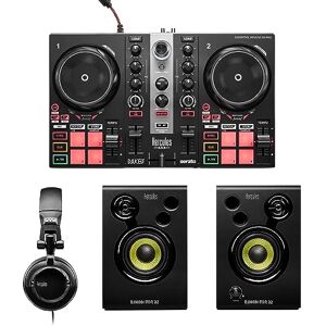 Hercules DJLearning Kit MK2 – Complete DJ Bundle with DJControl Inpulse 200 MK2, DJMonitor 32 Studio Monitors, and HDP DJ45 Headphones Hercules DJLearning Kit MK2 – Complete DJ Bundle with DJControl Inpulse 200 MK2, DJMonitor 32 Studio Monitors, and HDP DJ45 Headphones