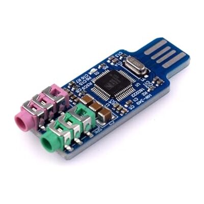 Osmond CM108 2Pcs USB Audio Interface Module Driverless External Sound Card with 24-Bit ADC/ 3.5mm Stereo Jack I2S Osmond CM108 2Pcs USB Audio Interface Module Driverless External Sound Card with 24-Bit ADC/ 3.5mm Stereo Jack I2S