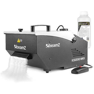 beamz ICE1200 MKII Low Lying Fog Machine, Wired Remote, 1L ECO Fluid 1300ml tank, viewing window, 3m remote, safe for families & pets beamz ICE1200 MKII Low Lying Fog Machine, Wired Remote, 1L ECO Fluid 1300ml tank, viewing window, 3m remote, safe for families & pets