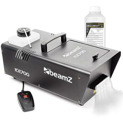 beamz ICE700 Low Fog Machine, 700W, 1L ECO Fluid, Wired Remote 1200ml tank with viewing window, thermostatic heater, LED indicator beamz ICE700 Low Fog Machine, 700W, 1L ECO Fluid, Wired Remote 1200ml tank with viewing window, thermostatic heater, LED indicator