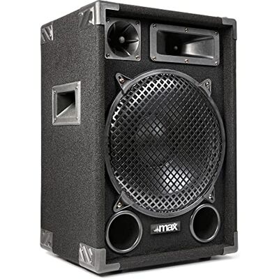 MAX 12 12" Passive DJ PA Speaker 700W 3-Way Professional Audio Loudspeaker with Woofer, Bullet Tweeter & Midrange, 8 Ohm, Mobile DJ, Karaoke & Live Sound, Pole Mount Black MAX 12 12" Passive DJ PA Speaker 700W 3-Way Professional Audio Loudspeaker with Woofer, Bullet Tweeter & Midrange, 8 Ohm, Mobile DJ, Karaoke & Live Sound, Pole Mount Black