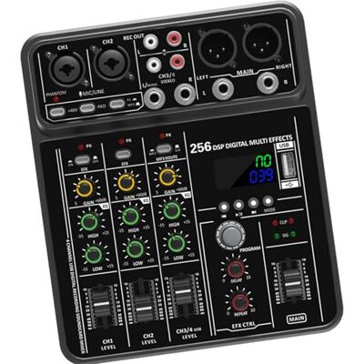 MISUVRSE Flexible 4Channel Portable Mixing Systems Builts In Port For Live Performances And Conference Room Stage Professional Mixer MISUVRSE Flexible 4Channel Portable Mixing Systems Builts In Port For Live Performances And Conference Room Stage Professional Mixer