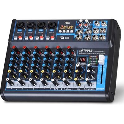 Pyle 8 Channel Bluetooth Professional DJ Audio Mixer Pyle 8 Channel Bluetooth Professional DJ Audio Mixer