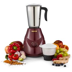 GEEPAS 550W 2-in-1 Mixer Grinder Stainless Steel Jars & Blades 3 Speed Control, Perfect for Chutney, Dry & Wet Fine Grinding Mixing Overload Protection Powerful Motor 2 Year Warranty, Maroon GEEPAS 550W 2-in-1 Mixer Grinder Stainless Steel Jars & Blades 3 Speed Control, Perfect for Chutney, Dry & Wet Fine Grinding Mixing Overload Protection Powerful Motor 2 Year Warranty, Maroon