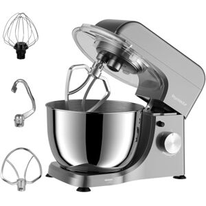 Parmedu Electric Kitchen Stand Mixer: 1000W 8-Speed Compact Tilt-Head Household Food Mixer 4.5L 304 Stainless Steel Bowl with Cover & Egg Whisk & Dishwasher Safe Dough Hook & Flat Beater Parmedu Electric Kitchen Stand Mixer: 1000W 8-Speed Compact Tilt-Head Household Food Mixer 4.5L 304 Stainless Steel Bowl with Cover & Egg Whisk & Dishwasher Safe Dough Hook & Flat Beater