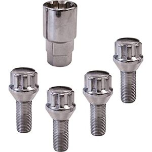 Carpoint Safe for your car 05.205.03 Anti-theft wheel lock type C, Set of 4 with 1 adapter, safety for rims and wheels, Ball M12 x 1, 5x 26mm, Gray Carpoint Safe for your car 05.205.03 Anti-theft wheel lock type C, Set of 4 with 1 adapter, safety for rims and wheels, Ball M12 x 1, 5x 26mm, Gray