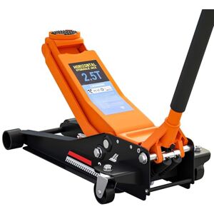 HOMCOM 2.5 Ton Hydraulic Low Profile Floor Jack, Heavy Duty Car Trolley Jack Lift with 7.5-47cm Lifting Range, Dual Piston Pump, Wheels, Non-slip Handle for Car Van Garage Tyre Repair Change, Orange HOMCOM 2.5 Ton Hydraulic Low Profile Floor Jack, Heavy Duty Car Trolley Jack Lift with 7.5-47cm Lifting Range, Dual Piston Pump, Wheels, Non-slip Handle for Car Van Garage Tyre Repair Change, Orange