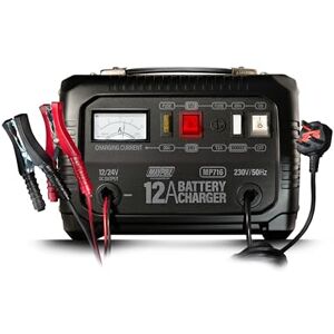 Maypole 12A 12/24V Metal Cased Car Battery Charger Lead Acid AGM Car Caravan Motorhome Van Maypole 12A 12/24V Metal Cased Car Battery Charger Lead Acid AGM Car Caravan Motorhome Van