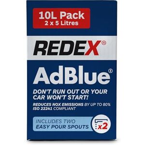 Redex AdBlue 10 Litres – ISO 22241 Diesel Exhaust Fluid for SCR Vehicles – 10L Total (2 x 5L) with Easy Pour Spouts – Reduces NOx Emissions Redex AdBlue 10 Litres – ISO 22241 Diesel Exhaust Fluid for SCR Vehicles – 10L Total (2 x 5L) with Easy Pour Spouts – Reduces NOx Emissions