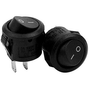 Hagsnec 2x On/Off Latching Press Buttons Rocker Switch Toggle for Car Boat black