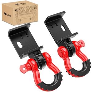 Nilight (2 Pack) Demon Front Tow Hook Mounting Bracket with 3/4” D-Ring Shackle Fit for 2009-2016 2017 2018 2019 2020 2021 2022 2023 Toyota Tacoma, with 7/8" Screw Pin and Isolator Rubber Washers Nilight (2 Pack) Demon Front Tow Hook Mounting Bracket with 3/4” D-Ring Shackle Fit for 2009-2016 2017 2018 2019 2020 2021 2022 2023 Toyota Tacoma, with 7/8" Screw Pin and Isolator Rubber Washers