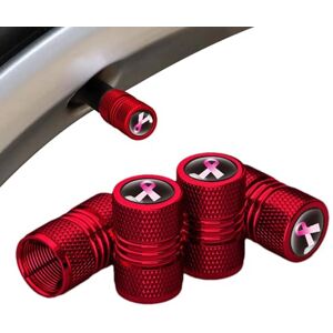 Generic Valve Stem Cap, Aluminum Alloy Pink Ribbon Air Caps Cover - Wheel Valve Tire Air Cover for Most Cars, SUVs, Trucks, Motorcycles and Bicycles, Car Accessories