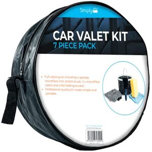 Simply Auto CVK01 Professional 7 Piece Car Valeting Kit Includes Sponge, Microfibre Mitt, Bristle Brush, 3x Microfibre Cloths and Collapsible Bucket Simply Auto CVK01 Professional 7 Piece Car Valeting Kit Includes Sponge, Microfibre Mitt, Bristle Brush, 3x Microfibre Cloths and Collapsible Bucket