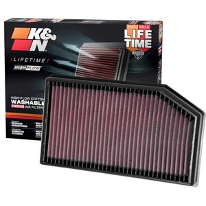 K&N Replacement air filter compatible with Jeep Wrangler JL 2.0 & 3.6 2018- (33-5076) K&N Replacement air filter compatible with Jeep Wrangler JL 2.0 & 3.6 2018- (33-5076)