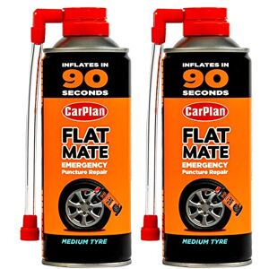 CarPlan Flat Mate Tyre Inflator Emergency Puncture Repair Medium Tyre 400ml 2PK