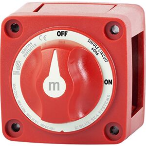 Blue Sea Systems 6006 m-Series Battery Switch ON/OFF with Knob, Red Blue Sea Systems 6006 m-Series Battery Switch ON/OFF with Knob, Red
