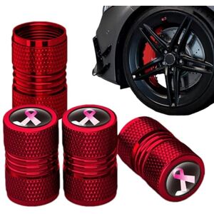 Birtern Valve Caps for Car Tires - Aluminum Alloy Pink Ribbon Air Caps Cover Tire Valve Cover for Cars Trucks Motorcycles SUVs and Bikes, Stem Covers, Car Accessories