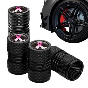 Generic Tire Valve Caps Aluminum Alloy Pink Ribbon Tire Air Caps Tire Valve Cover, Stem Covers for Cars Trucks Motorcycles SUVs and Bikes