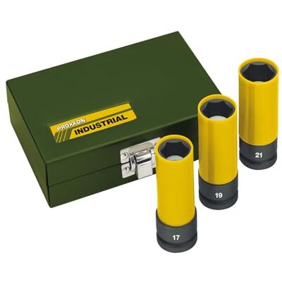 PROXXON Impact 23938 Wheel Nut Set 1/2 Inch 17/19 / 21 mm Pack of 3 PROXXON Impact 23938 Wheel Nut Set 1/2 Inch 17/19 / 21 mm Pack of 3