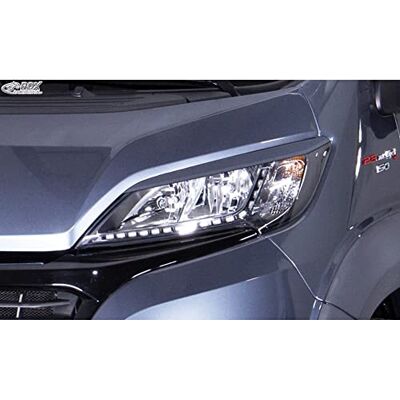 RDX Racedesign Head light spoilers compatible with Citroën Jumper & Fiat Ducato & Peugeot Boxer 2014- / Opel Movano 2021- / Toyota Proace Max 2024- (ABS) RDX Racedesign Head light spoilers compatible with Citroën Jumper & Fiat Ducato & Peugeot Boxer 2014- / Opel Movano 2021- / Toyota Proace Max 2024- (ABS)