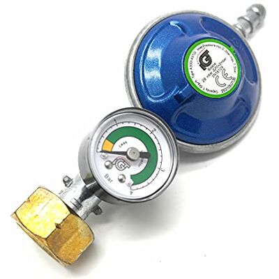 IGT Butane gas regulator with pressure gauge for Calor 4.5 kg Dumpy IGT Butane gas regulator with pressure gauge for Calor 4.5 kg Dumpy