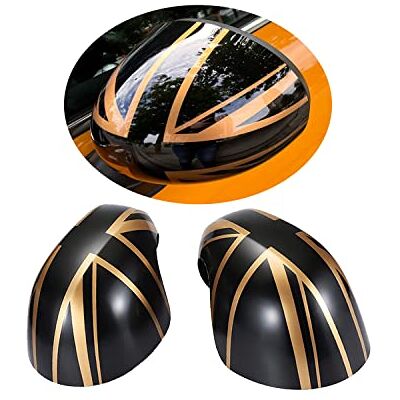 uvcany MINI F54-F60 July 2019-2023 Wing Mirror Cover caps, Union Jack Mirror Caps for Mini Cooper One/D/SD/S/JCW F Series F54 F55 F56 F57 F60(Union Jack Gold, for mirror without Puddle Light) uvcany MINI F54-F60 July 2019-2023 Wing Mirror Cover caps, Union Jack Mirror Caps for Mini Cooper One/D/SD/S/JCW F Series F54 F55 F56 F57 F60(Union Jack Gold, for mirror without Puddle Light)