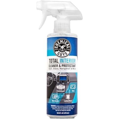Chemical Guys Total Interior Cleaner & Protectant Cleans and Protects Leather, Vinyl, Plastic, Rubber, and Glass with a Streak-Free Finish for Cars, Trucks, SUVs, RVs, and More 16 oz Chemical Guys Total Interior Cleaner & Protectant Cleans and Protects Leather, Vinyl, Plastic, Rubber, and Glass with a Streak-Free Finish for Cars, Trucks, SUVs, RVs, and More 16 oz