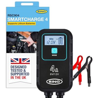 RING SMARTCHARGE 4A Car Charger & Maintainer (Compatible With Various Smart Technology, Charges From 1 Volt, IP65 Weather-Resistant, Extended Cable Reach, Compact Design RING SMARTCHARGE 4A Car Charger & Maintainer (Compatible With Various Smart Technology, Charges From 1 Volt, IP65 Weather-Resistant, Extended Cable Reach, Compact Design