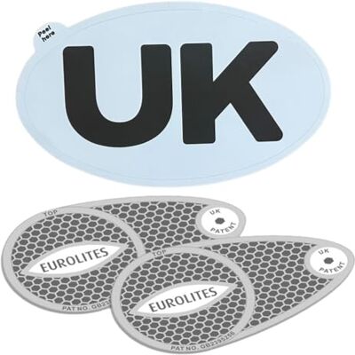 Eurolites Headlight Deflectors & UK Car Sticker Eurolites Headlight Deflectors & UK Car Sticker