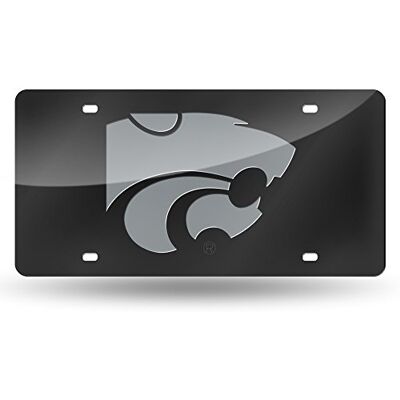 Rico Industries NCAA Laser Inlaid Metal License Plate Tag, Kansas State Wildcats Black Rico Industries NCAA Laser Inlaid Metal License Plate Tag, Kansas State Wildcats Black