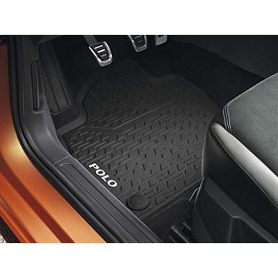 Volkswagen Polo 2018-2021 Black Premium Rubber Floor Mats - Floor Mats Volkswagen Polo 2018-2021 Black Premium Rubber Floor Mats - Floor Mats