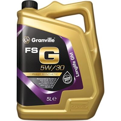 Granville FS-G 5W/30 Fully Synthetic Longlife Engine Oil – 5L Engine Lubrication Oil ACEA A3/B4, GM LL-A-025 & LL-B-025 Specifications Granville FS-G 5W/30 Fully Synthetic Longlife Engine Oil – 5L Engine Lubrication Oil ACEA A3/B4, GM LL-A-025 & LL-B-025 Specifications