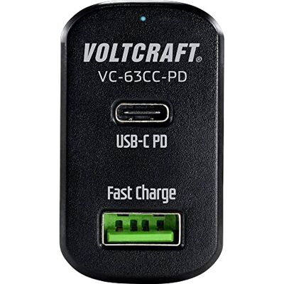 VOLTCRAFT VOLTCRAFT VC-63CC-PD Car Charger with USB-C Power Delivery VOLTCRAFT VOLTCRAFT VC-63CC-PD Car Charger with USB-C Power Delivery