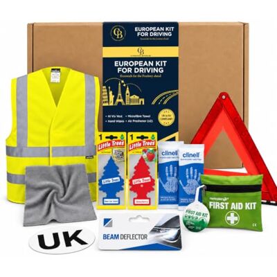 Clermont Bundles European Driving Kit, Car Kit Essentials 2026 For Europe 10 Piece Kit, Warning Triangles for Cars, UK Sticker, Headlight Deflectors + More. European Driving Kit 2026, EU Driving Kit Clermont Bundles European Driving Kit, Car Kit Essentials 2026 For Europe 10 Piece Kit, Warning Triangles for Cars, UK Sticker, Headlight Deflectors + More. European Driving Kit 2026, EU Driving Kit