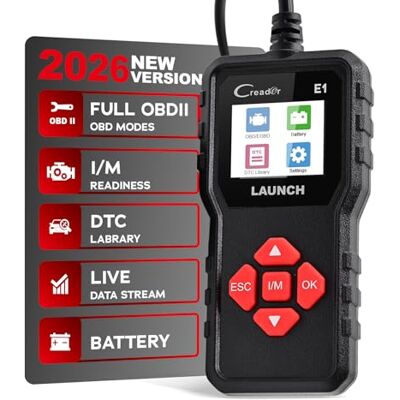 LAUNCH Creader E1 OBD2 Diagnostic Device Car, Fault Reader for Engine & Exhaust Gas, Reads & Clears Fault Codes, Shows Live Data & I/M Readiness, Supports Battery Voltage Testing & Freeze Frame Data LAUNCH Creader E1 OBD2 Diagnostic Device Car, Fault Reader for Engine & Exhaust Gas, Reads & Clears Fault Codes, Shows Live Data & I/M Readiness, Supports Battery Voltage Testing & Freeze Frame Data