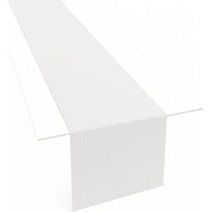 Lemos Home Table Runner Made of Minimate Fabric Modern, Smooth, Wide Hem, Non-Iron, Durable, Washable at 60°C, Can be Tumble Dried, Kitchen and Living Room, Choice of Size and Colour (White, 40 x 250) Lemos Home Table Runner Made of Minimate Fabric Modern, Smooth, Wide Hem, Non-Iron, Durable, Washable at 60°C, Can be Tumble Dried, Kitchen and Living Room, Choice of Size and Colour (White, 40 x 250)