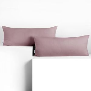 DecoKing 2 Pillowcases 40 x 120 cm Jersey 100% Combed Cotton Zip Heather Amber DecoKing 2 Pillowcases 40 x 120 cm Jersey 100% Combed Cotton Zip Heather Amber